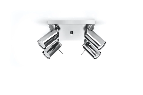 LAMPA sufitowa SL.0730 metalowa OPRAWA kwadratowa SPOT regulowane tuby chrom