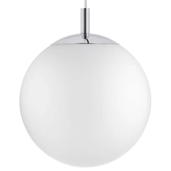 Skandynawska LAMPA wisząca ALUR 10722103 Kaspa szklana OPRAWA kulisty ZWIS kula ball hygge chrom biała