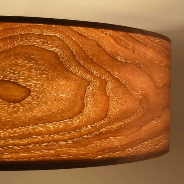 Drewniany plafon Bosco ABR-PLO-DE-3XE27 Abruzzo okrągły brązowy biały