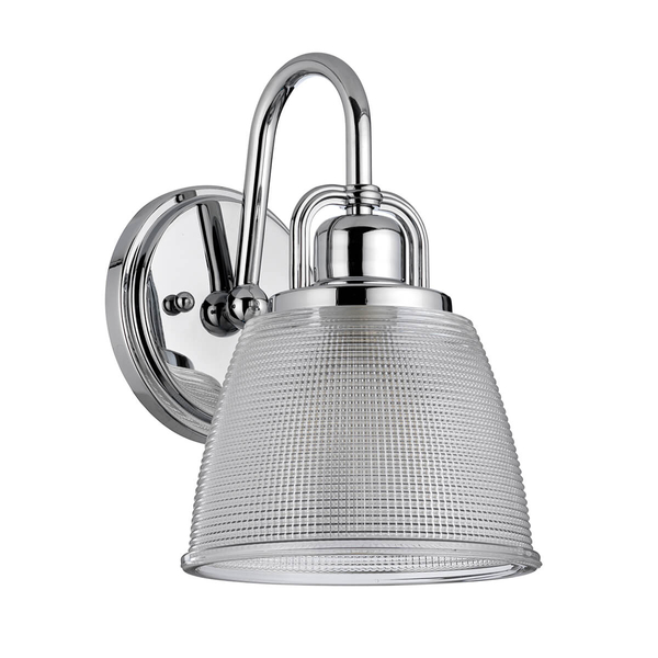 Loftowa lampa ścienna QZ-DUBLIN1-PC szklana polerowany chrom