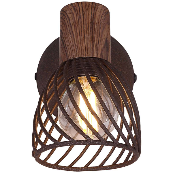Kinkiet LAMPA ścienna ISABELLE 54817-1 Globo rustykalna OPRAWA metalowa klatka art deco rdzawa