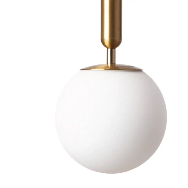 Okrągła lampa wisząca Sigma ABR-LWSO-15S kulista biała złota