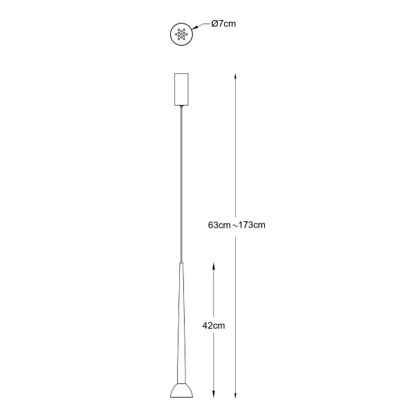 Zwisająca lampa sopel BOSTON P0603-01A-P7B1 LED 1,5W czarny złoty