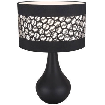 Stojąca LAMPA stołowa WANDA 03804 Ideus abażurowa LAMPKA ceramiczna wzorki czarna