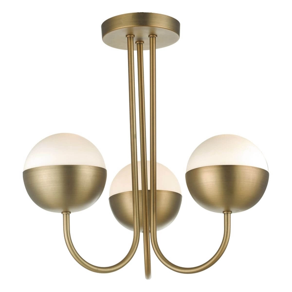 Sufitowa lampa kulista Andre AND0342 potrójna mosiądz biały