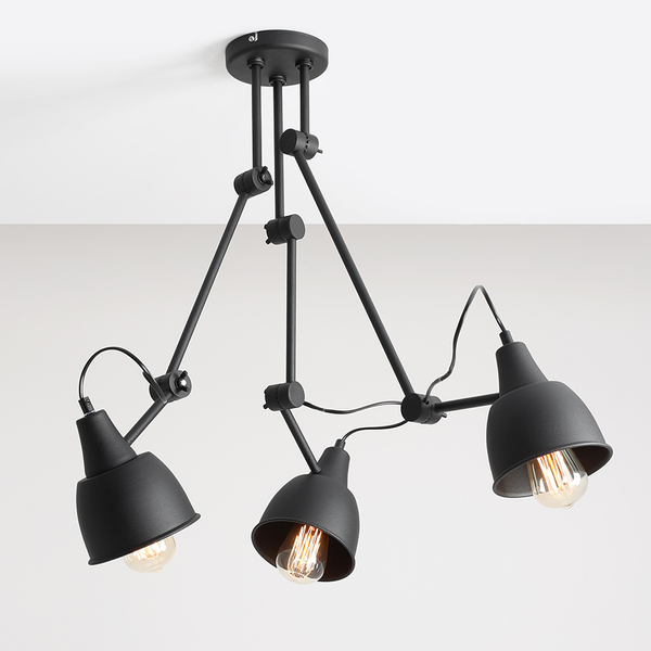 Metalowa lampa przysufitowa Aida 842PL_E Aldex na wysięgnikach czarna