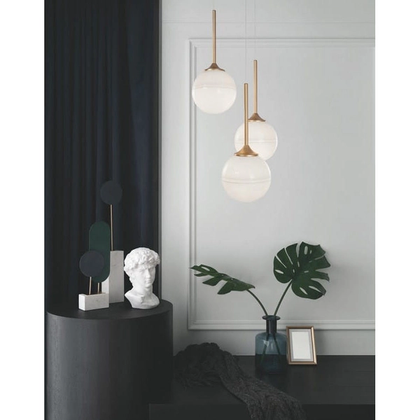 Wisząca LAMPA loftowa PEREZ LE41747 Luces Exclusivas szklana OPRAWA zwis kaskada modernistyczna biała złota