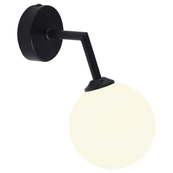 Kinkiet lampa ścienna DORADO LP-002/1W BK Light prestige loftowa oprawa szklana kula czarna biała