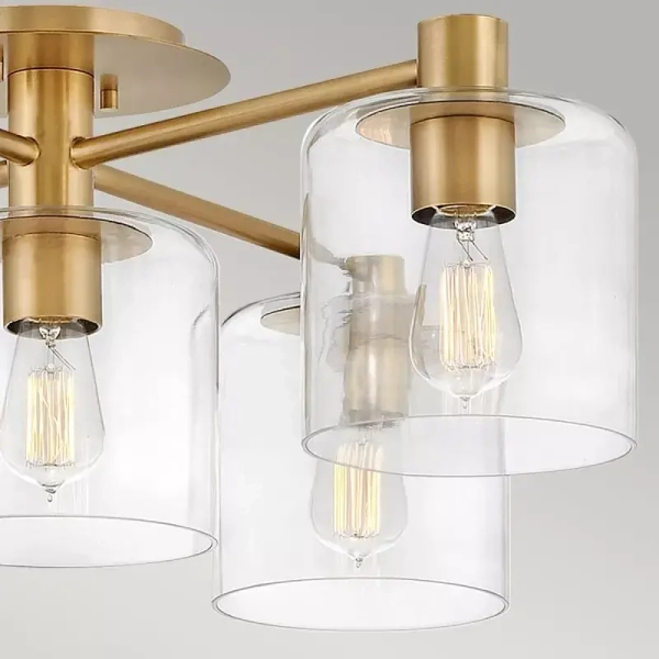 Sufitowa lampa szklana AXEL QN-AXEL5-HB do sypialni mosiądz przezroczysty