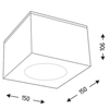 Downlight LAMPA sufitowa TAMBA 7062 Shilo kwadratowa OPRAWA metalowa kostka cube czarna
