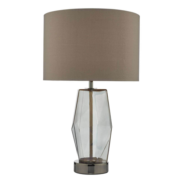 Nocna lampa szklana Mubina MUB4308 polerowany czarny chrom przydymiony