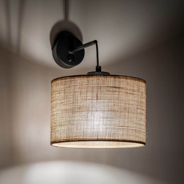 Kinkiet ekologiczny okrągły Juta 6858 TK Lighting rustykalna brązowa