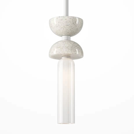 Lampa wisząca nad stół Kioto MOD178PL-01W marmurowa biała