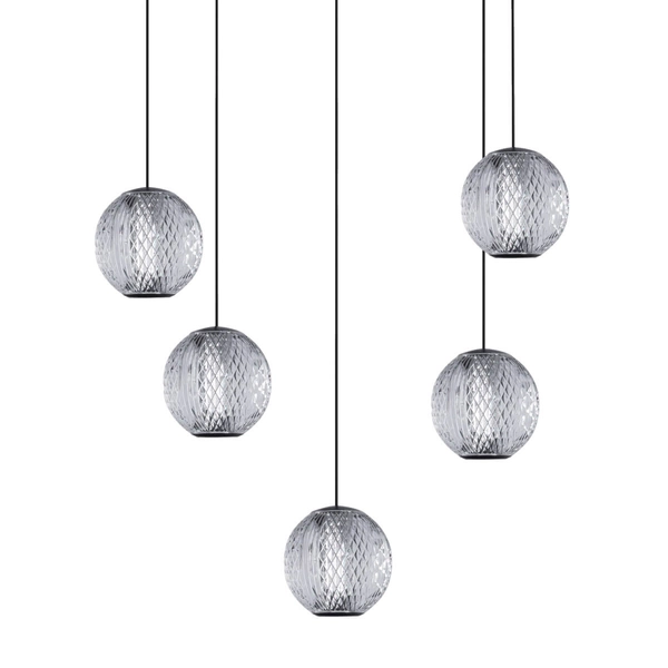 Wisząca lampa LED EDEM AZ6017 21W 3000K szklana czarna przezroczysta