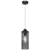 Lampa wisząca ZEFIR 113870104 skandynawski zwis szklany przydymiony czarny