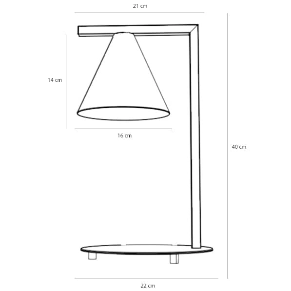Biurkowa lampa z kloszem stożkowym Form 1108B1 Aldex metalowa czarna