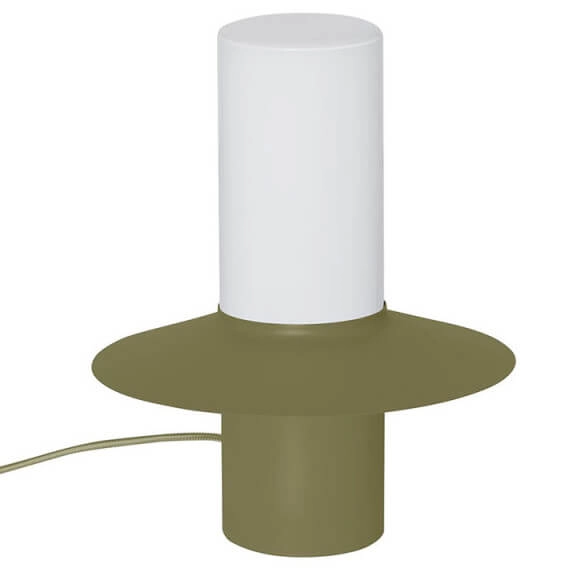 Metalowa lampa biurkowa Caponio CPS11414P1 do gabinetu oliwkowa biała