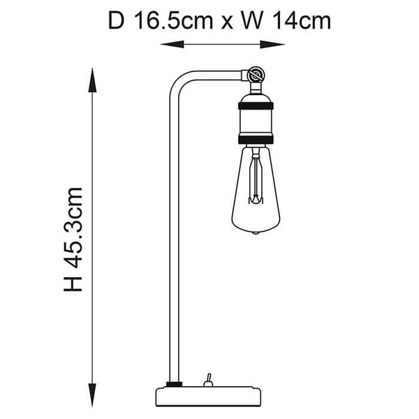 Stołowa lampka retro Hal 76339 z włącznikiem miedziany cyna