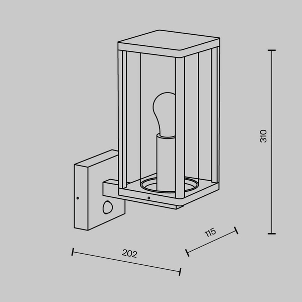 Zewnętrzna lampa ścienna Cell O452WL-01GFSR Maytoni IP65 grafitowy