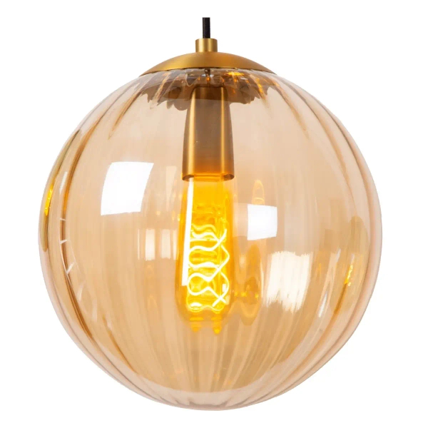 Zwieszana lampa szklana kula MONSARAZ 45493/30/62 Lucide bursztynowy