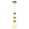 Wisząca lampa do salonu ceramika Evans PND-94981V-3B-GD LED 15W 3000K biała złota