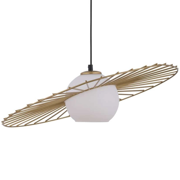 Modernistyczna LAMPA wisząca SOL 32039 Sigma metalowa OPRAWA druciana ZWIS szklana kula ball czarna biała złota