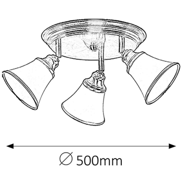 Sufitowa LAMPA plafon GRANDO 6548 Rabalux metalowa OPRAWA angielska reflektorki okrągłe brąz białe