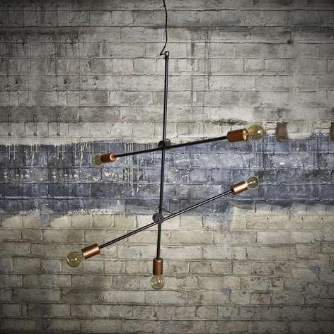 Miedziana LAMPA wisząca STICKS 6270 Nowodvorski zwis OPRAWA metalowa MOLECULAR molekuły pałąk miedź czarny