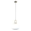 Wisząca owalna kula lampa Fosse PND-408817-1-HBR-WH biała złota