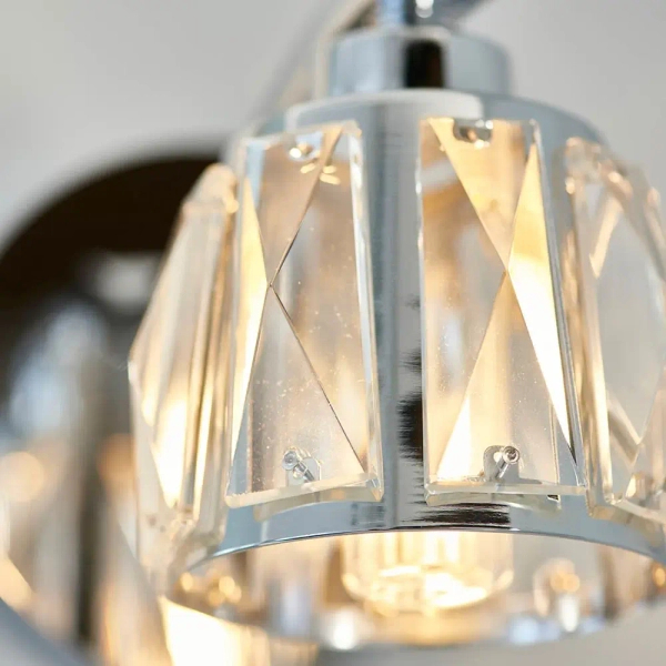 Ścienna lampa do łazienki Ria 96135 z włącznikiem kryształowa chrom