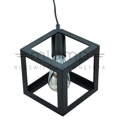 Industrialna LAMPA wisząca SWEDEN 305510 Polux metalowa OPRAWA zwis kostka cube czarna