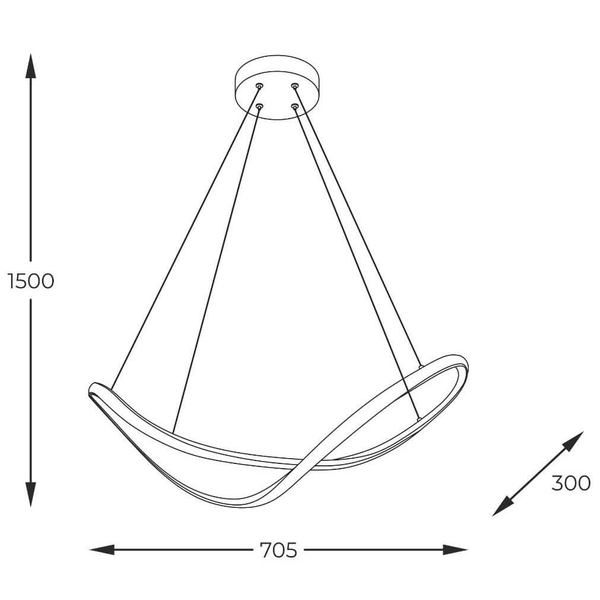 Lampa wisząca nad stół Erda 19600P-BK LED 45W 3000-6000K do salonu czarna