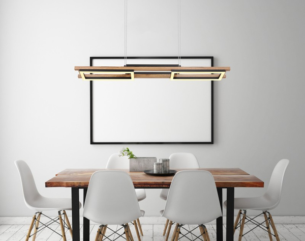 Wisząca lampa Illa 67266H ekologiczna LED 30W 3000K czarna drewno