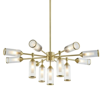 Szklana lampa sufitowa L&-1106256 tubki mosiądz przezroczysty