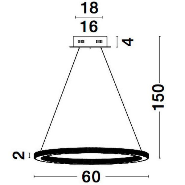 Wisząca LAMPA glamour MONTE LE41695 Luces Exclusivas metalowa OPRAWA pierścień ZWIS LED 48W 2935K modernistyczny ring złoty