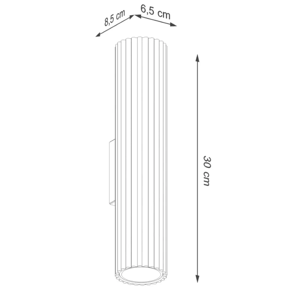 Ścienna lampa góra-dół KARBON SL.1577 tubka ryfel czarna