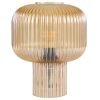 Żebrowana lampa stołowa Demarius DEM4206 szklana bursztynowa