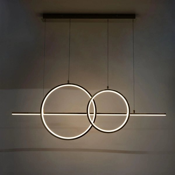 Ledowa lampa wisząca Cholet MD7358-2A-3GT Zumaline 34W 3000K ringi złote