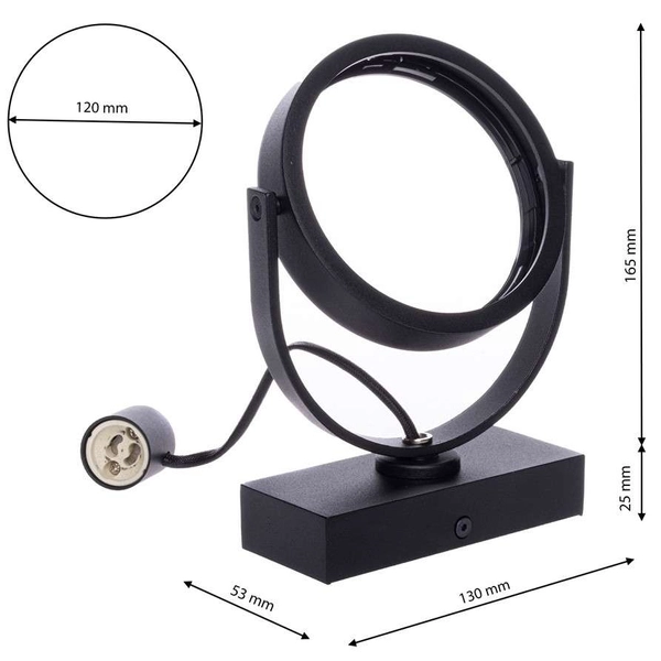 Natynkowa LAMPA sufitowa LUGAR ML5704 Milagro okrągła OPRAWA metalowy spot reflektorek regulowany czarny