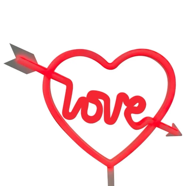 Stolikowa lampka dekoracyjna Neon FM-JNL01 Zumaline LED love serce czerwone