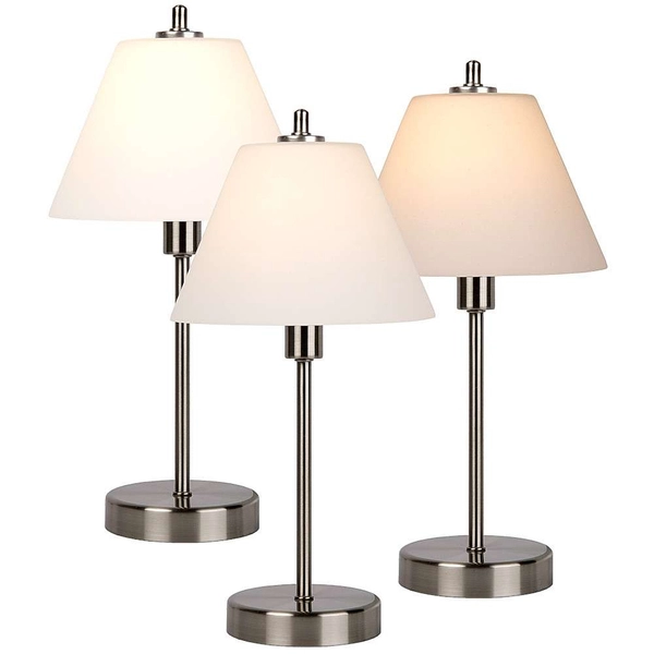Stojąca LAMPKA nocna TOUCH 12561/21/12 Lucide szklana satynowa chrom biała