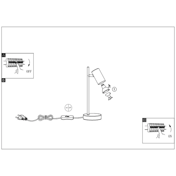 Nowoczesna LAMPA stojąca ROBBY 57910TB Globo gabinetowa LAMPKA regulowana czarna