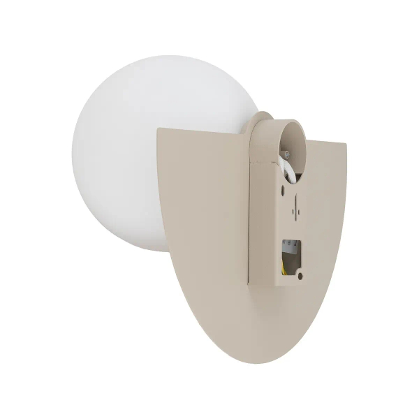 Ścienna lampa kulista SATURN biała beżowa do jadalni kula ball 1xG9 szklana półokrąg 12603