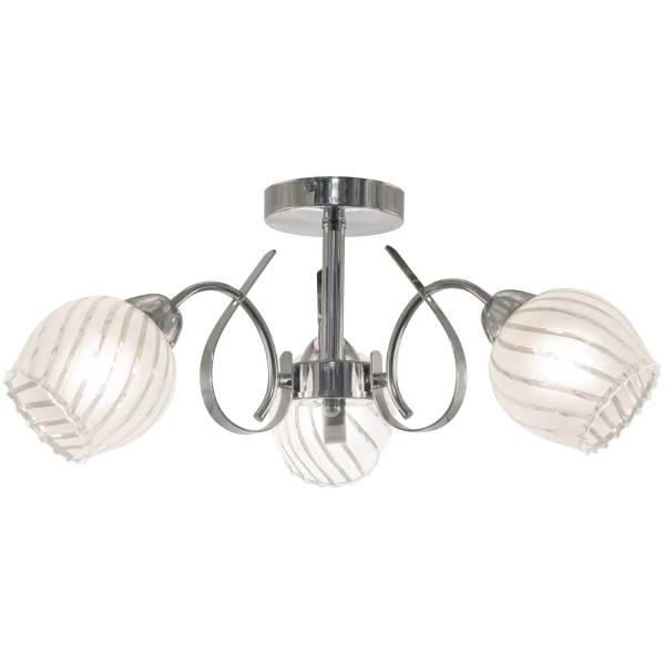Klasyczna lampa sufitowa 7138/3 8C szklane klosze chrom