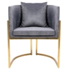 Fotel Chloe Velvet MSE011000303.V23 tapicerowany ciemnoszary złoty
