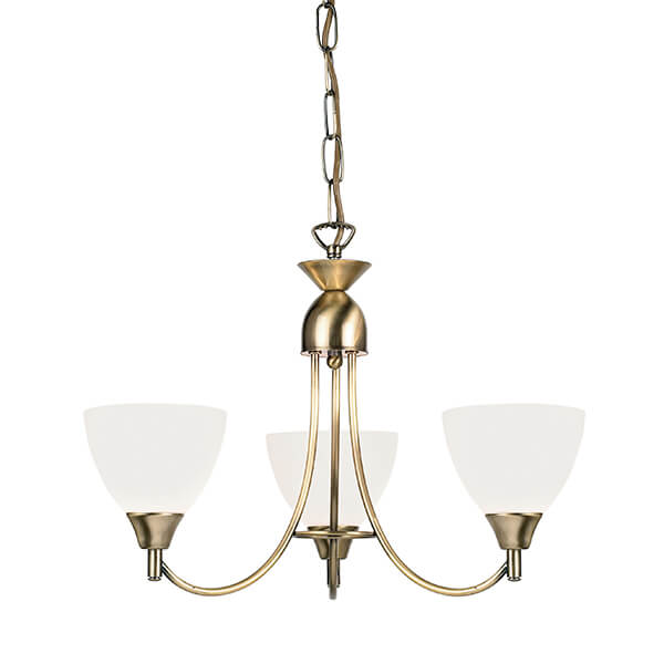 Lampa wisząca Alton 1805-3AN Endon potrójny szklany kielich mosiądz