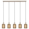 Liniowa wisząca lampa Lambres 45410/05/41 podłużna cylindry beżowa