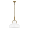 Szklana wisząca lampa Brecken QZ-BRECKEN-2P-AB-ABG biała mosiądz