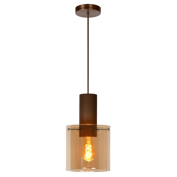 Wisząca lampa TOLEDO 74405/01/62 Lucide szklana miedziana bursztynowa