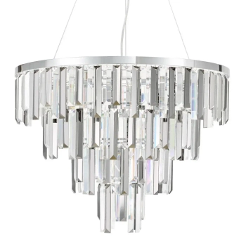 Kryształowa lampa wisząca Fuentes FUE0550 nad stół do salonu chrom